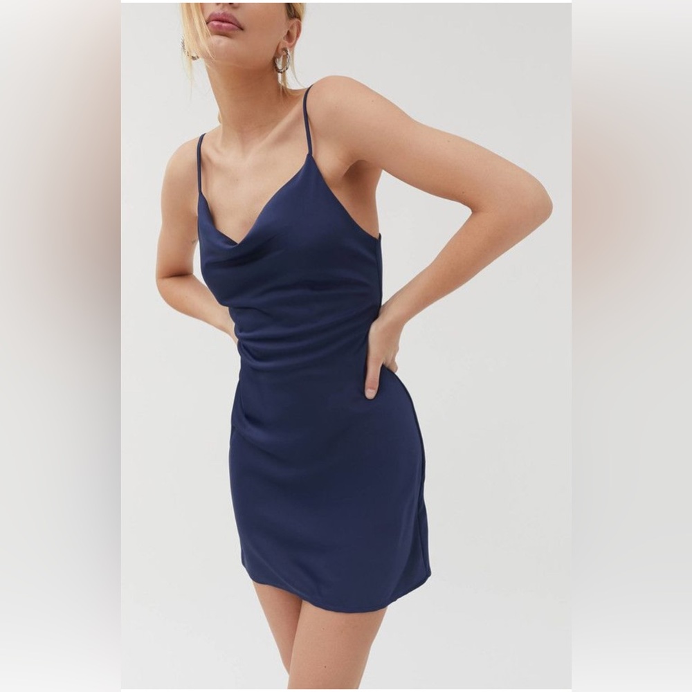 UO Mallory Cowl Neck Slip Dress